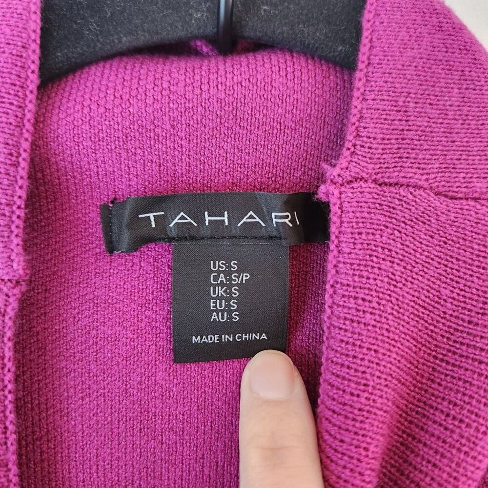 NWT Tahari Maroon Purple Mock Neck Sweater Jeweled Cuffs Women's S - Picture 8 of 9